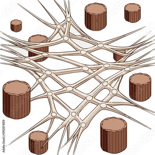 Create a realistic Elastin Fiber and Collagen Repair for Skin Firmness 3D Diagram vector art with white background.