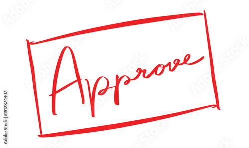approve text font calligraphy hand written lettering script red pink orange color object icon approve business sign symbol icon agreement certificate accept confirm success approve management yes ok
