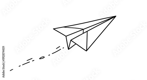 Minimalist paper airplane illustration symbolizing freedom and imagination