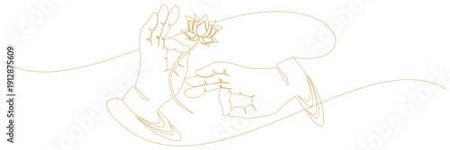 Line hand illustration background for vesak day