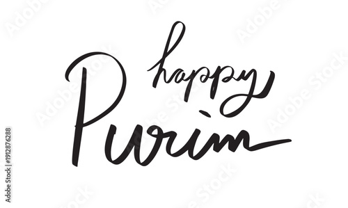 Happy purim text font calligraphy hand written lettering script black color object icon carnival holiday celebration party event happy prim masquerade mask jewish traditional event march month march 
