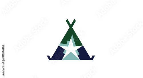 Abstract Teepee Tent with Star Logo Design.