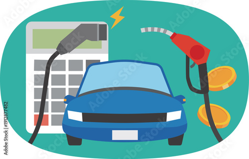 自動車と電気とガソリンの費用