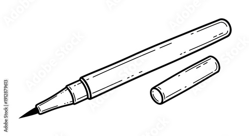 Eyeliner illustration showcases beauty and makeup, perfect for cosmetic branding and tutorials