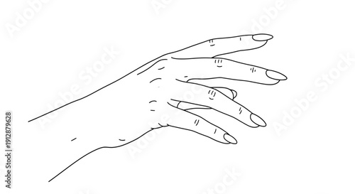 Elegant hand illustration in black and white perfect for beauty and fashion concepts