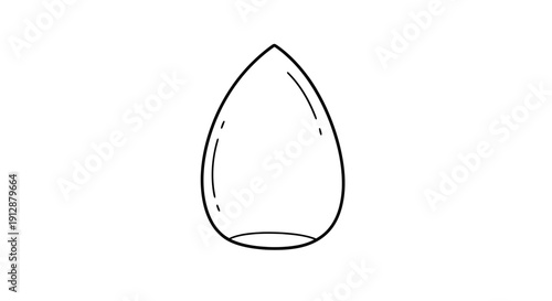 Minimalist seed shape outline vector illustration on white background creates simplicity and