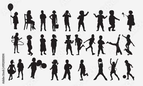  kids silhouette set