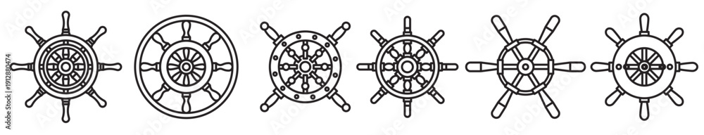 Obraz premium ships wheel vector icons