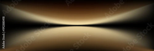 Dark gold gradient background studio with two lights shiny abstract pattern, modern and luxury empty room interior for premium product display lighting.