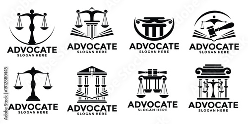 Set of Law firm logo design inspiration, Advocate , Law Firm logo design vector collections