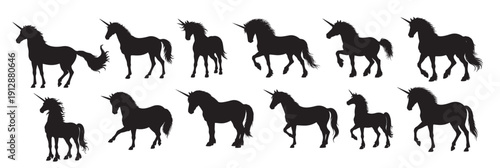 unicorn silhouette white background