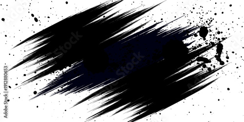 Black grunge brush stroke in white background