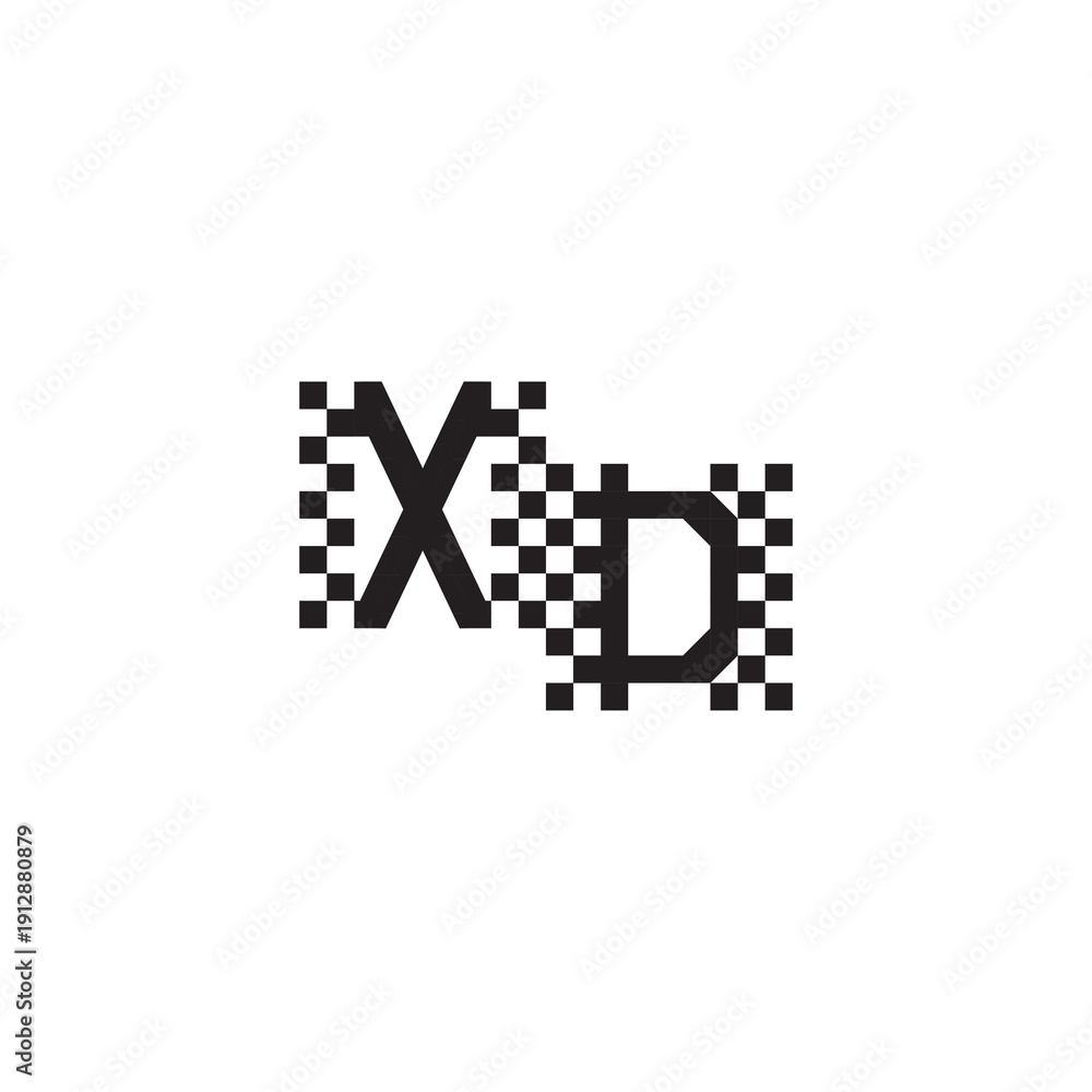 Obraz premium XD Alphabet Design Modern Abstract Bold Initial Pixel Vector Alphabet Logo Monogram