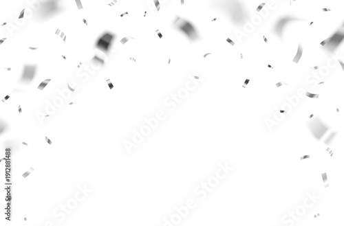 Vector falling silver shiny celebration confetti isolated on white background