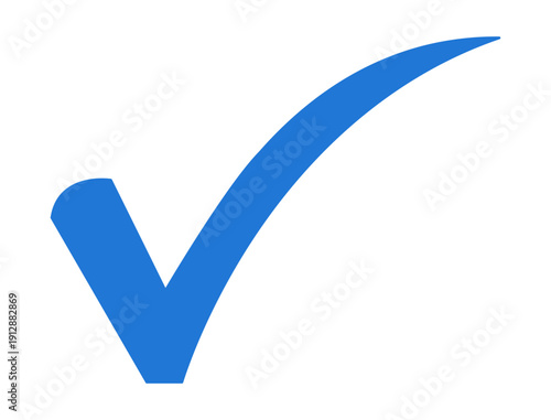 Blue check mark tick approval symbol icon