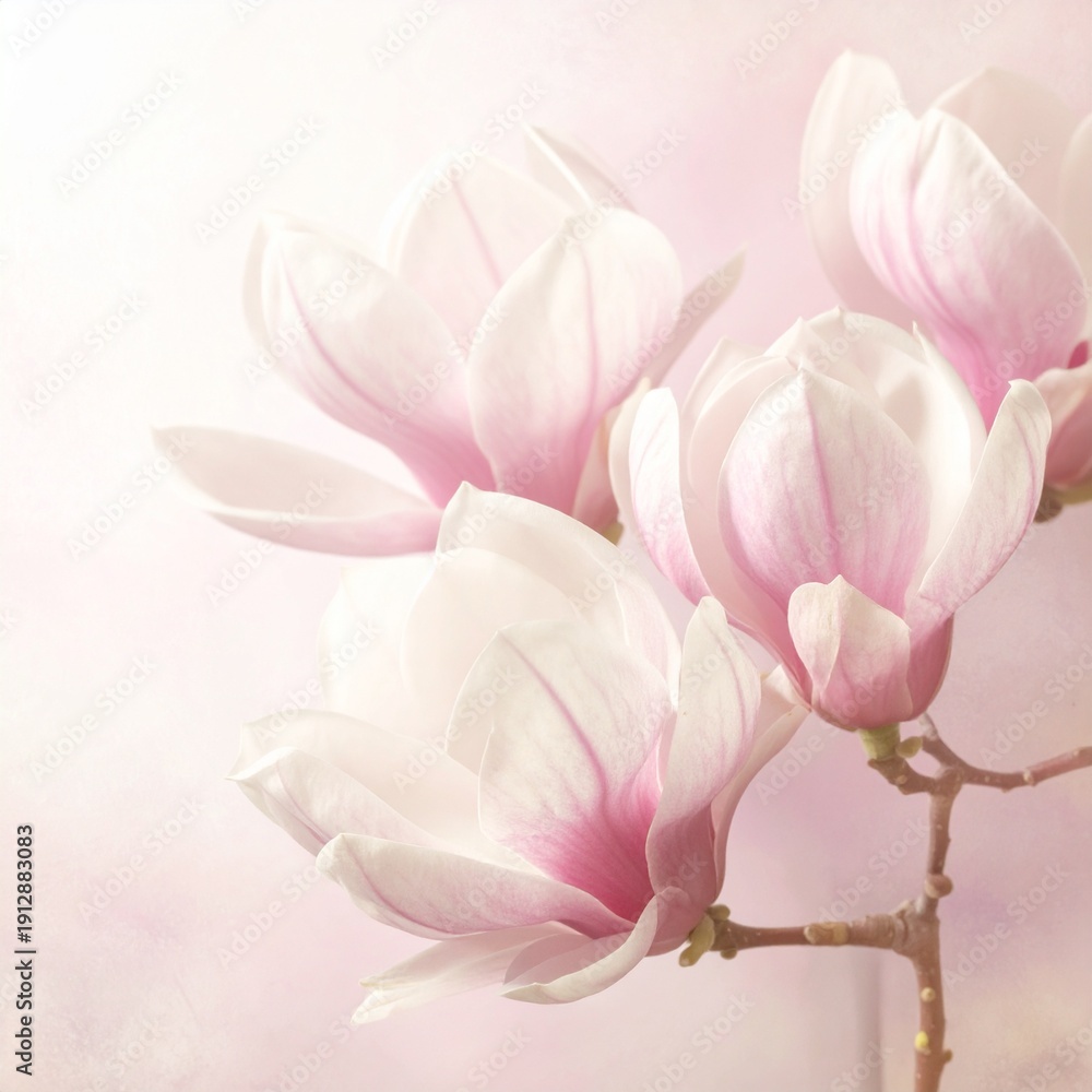Fototapeta premium Magnolienblüten in pudrigem Rosé