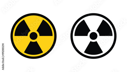 Radiation hazard warning sign vector illustration.