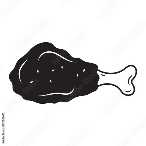 Chicken Nugget Silhouette Minimalist Vector