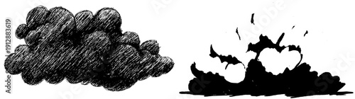 A whimsical doodle of a wavy green bush