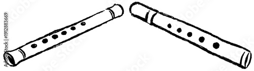 Vintage Brass Flute with Six Holes