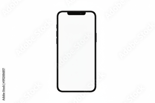 Sleek Smartphone: A modern smartphone with a minimalist design, showcasing a blank screen perfect for displaying digital content or app interfaces.