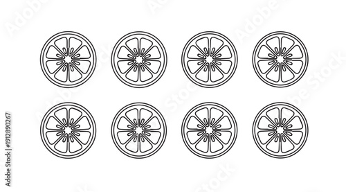 Orange Slices Pattern, Citrus Fruit Graphic, Food Design, Vector Art, Isolated
