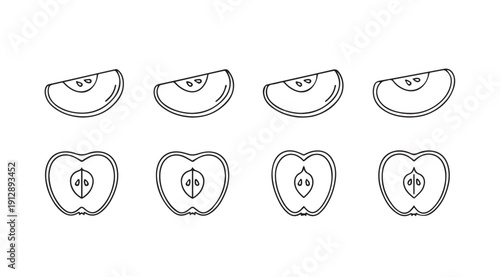 Slices and Halves Line Art Collection
