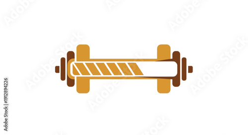 Dumbbell with Progress Bar Icon for Fitness and Strength Training.