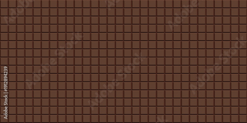 Seamless dark chocolate bar texture pattern with small square pieces sweet food background vector illustration