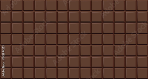 Milk chocolate bar blocks pattern background for dessert and snack packaging design, vector illustration