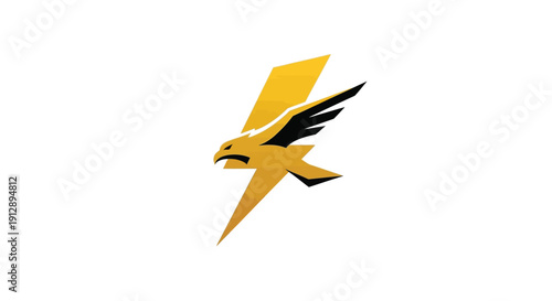 Dynamic Eagle and Lightning Bolt Logo Design.