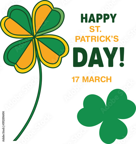 Happy st patrick s day celebration with shamrocks and green on march 17th