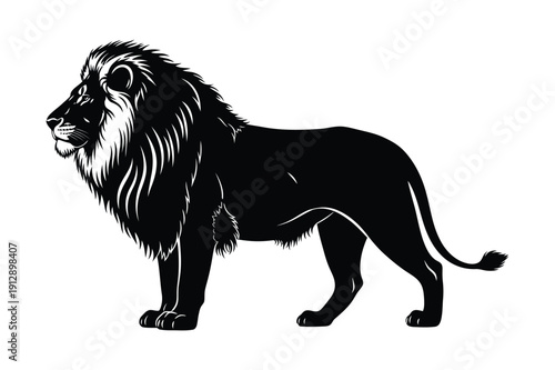Majestic Lion Silhouette with Full Mane