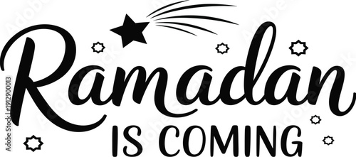 Ramadan is Coming graphic design illustration celebrating the holy month with a shooting star