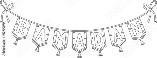 A Clean Vector Illustration Featuring a Ramadan Banner with Decorative Elements