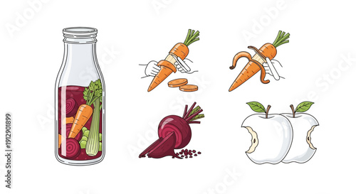 Fresh Beetroot Carrot Juice Ingredients and Preparation Steps
