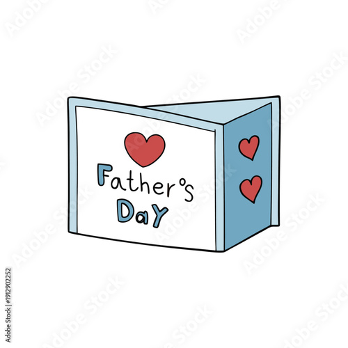 Wallpaper Mural Hand-drawn vector Father's Day greeting card with red hearts and blue text, isolated on transparent background for easy use in designs. Torontodigital.ca