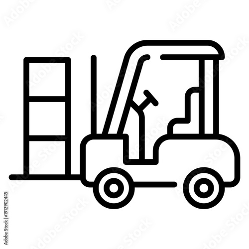 Forklift Truck Line Icon