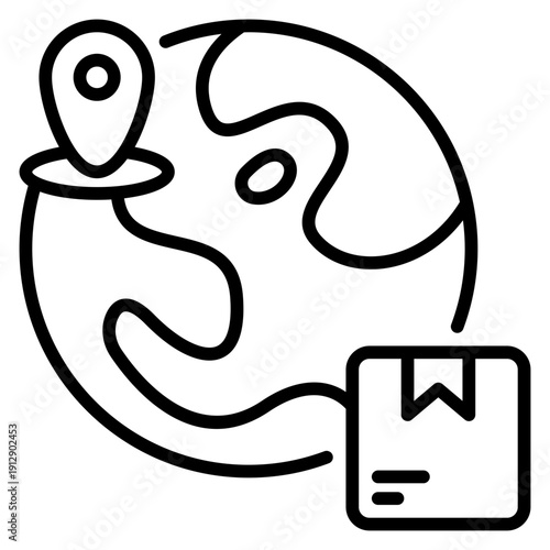 Global Shipping Line Icon