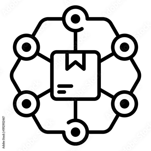 Logistic Network Line Icon