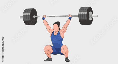 A strong young man and fit woman perform an intense strength training workout at the gym lifting heavy barbell weights to build muscular bodies and improve athletic health