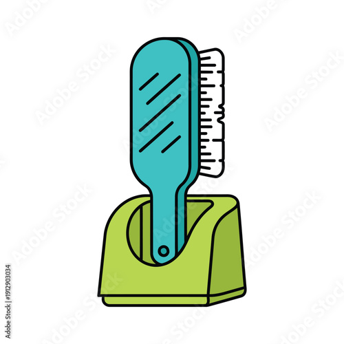 Turquoise Cleaning Brush Green Stand