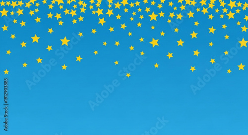Vibrant yellow stars on blue background for celebration
