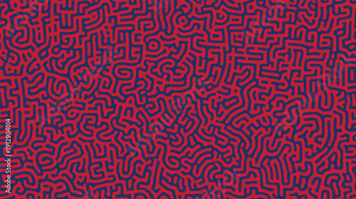 A flawless pattern vector background consisting of a single line forming a complex abstract labyrinth.
