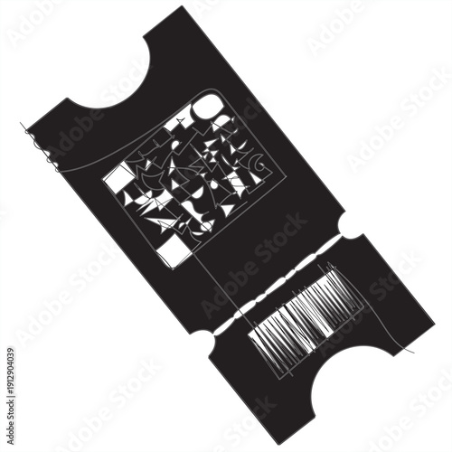 Ticket Single Line Icon Continuous one line drawing cinema ticket. Vintage cinema ticket isolated on a white background. Vector illustration Single continuous line drawing of tickets. one line draw