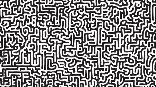 A flawless pattern vector background consisting of a single line forming a complex abstract labyrinth.