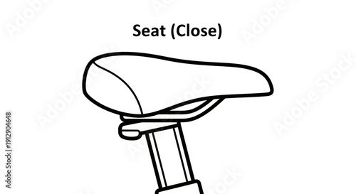 Close-up of a bicycle seat and seatpost, cycling equipment detail