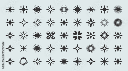 Celestial Sparkle: An artistic assortment of celestial starbursts and radiant bursts, perfectly suited for adding a touch of elegance and cosmic wonder to creative projects and designs.