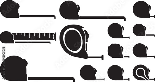 Black silhouettes of various head and hair styles icons