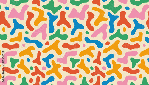 Vibrant colorful abstract shapes create a lively pattern on zc.ai canvas